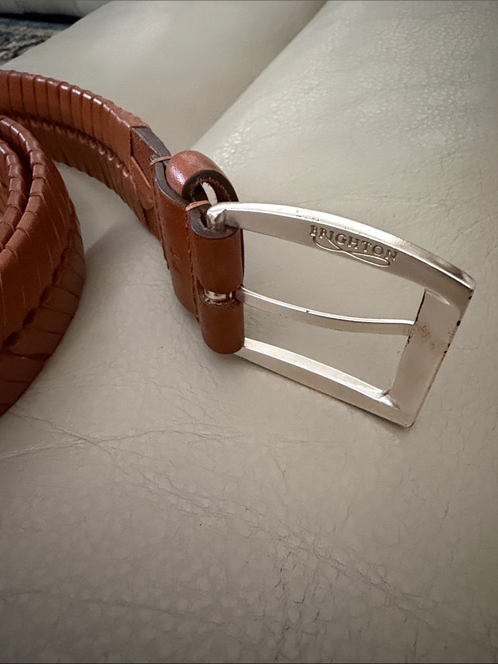 Brighton Classic Woven Leather Men's Belt - Brown